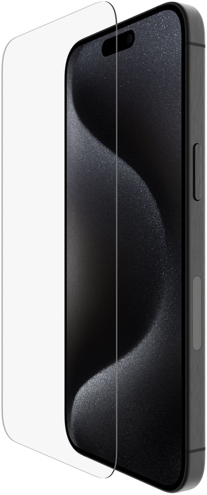 Protector de pantalla Belkin ScreenForce UltraGlass 2 para Apple iPhone 15 Pro Max, Vidrio templado, Full Glue OVA134zz