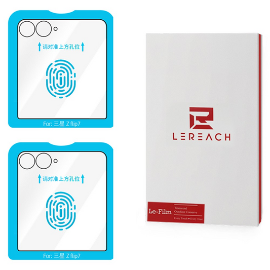 Protector de pantalla exterior Lereach para Samsung Galaxy Z Flip8 F776 / Galaxy Z Flip7 F766, vidrio templado, adhesivo completo, juego de 2 piezas, negro