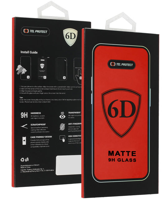 Protector de pantalla mate OEM para Apple iPhone 18 Pro, vidrio templado, adhesivo completo, 6D, negro