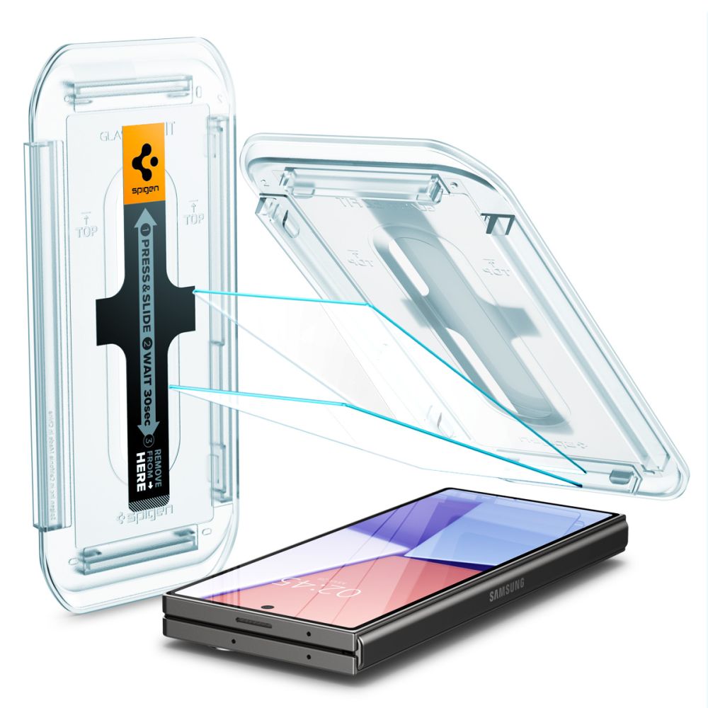 Protector de pantalla Spigen EZ FIT para Samsung Galaxy Z Fold6 F956, Glass Shielded, Full Glue, Set 2 piezas, 2.5D, 2.5D, Pantalla exterior AGL07969 