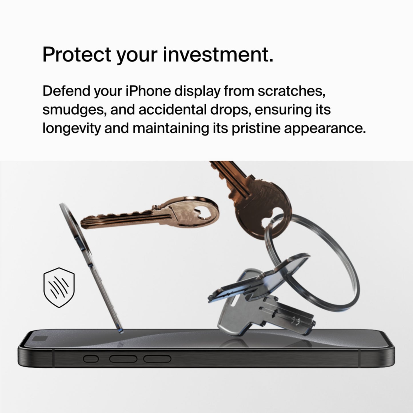 Protector de pantalla Belkin ScreenForce UltraGlass 2 para Apple iPhone 15 Pro Max, Vidrio templado, Full Glue OVA134zz