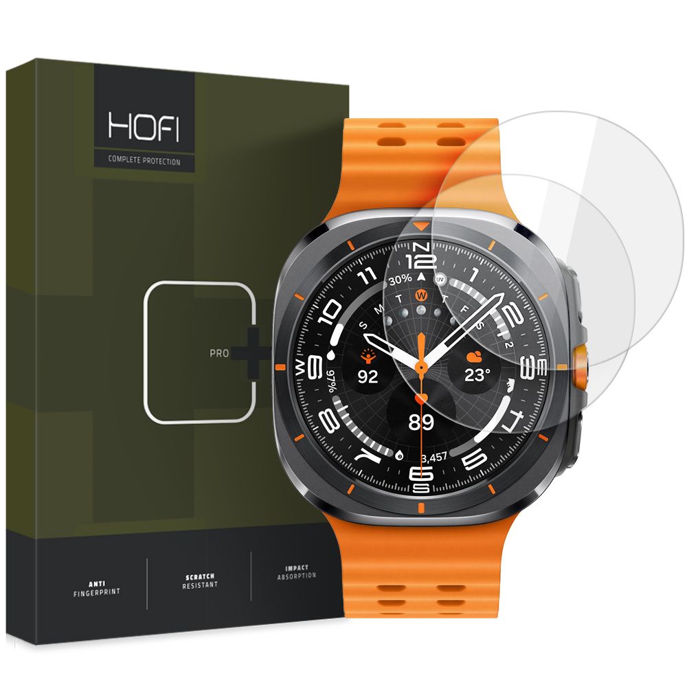 HOFI Glass PRO+ Película protectora para Samsung Galaxy Watch Ultra, Juego de 2 piezas, Cristal protegido