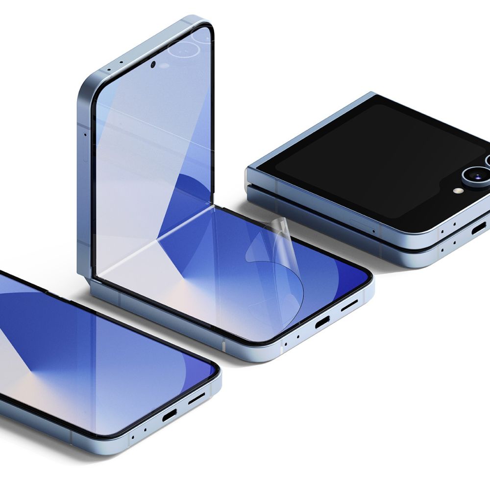 Protector de pantalla interior Ringke Dual Easy para Samsung Galaxy Z Flip6 F741, Plástico, Juego de 2 piezas