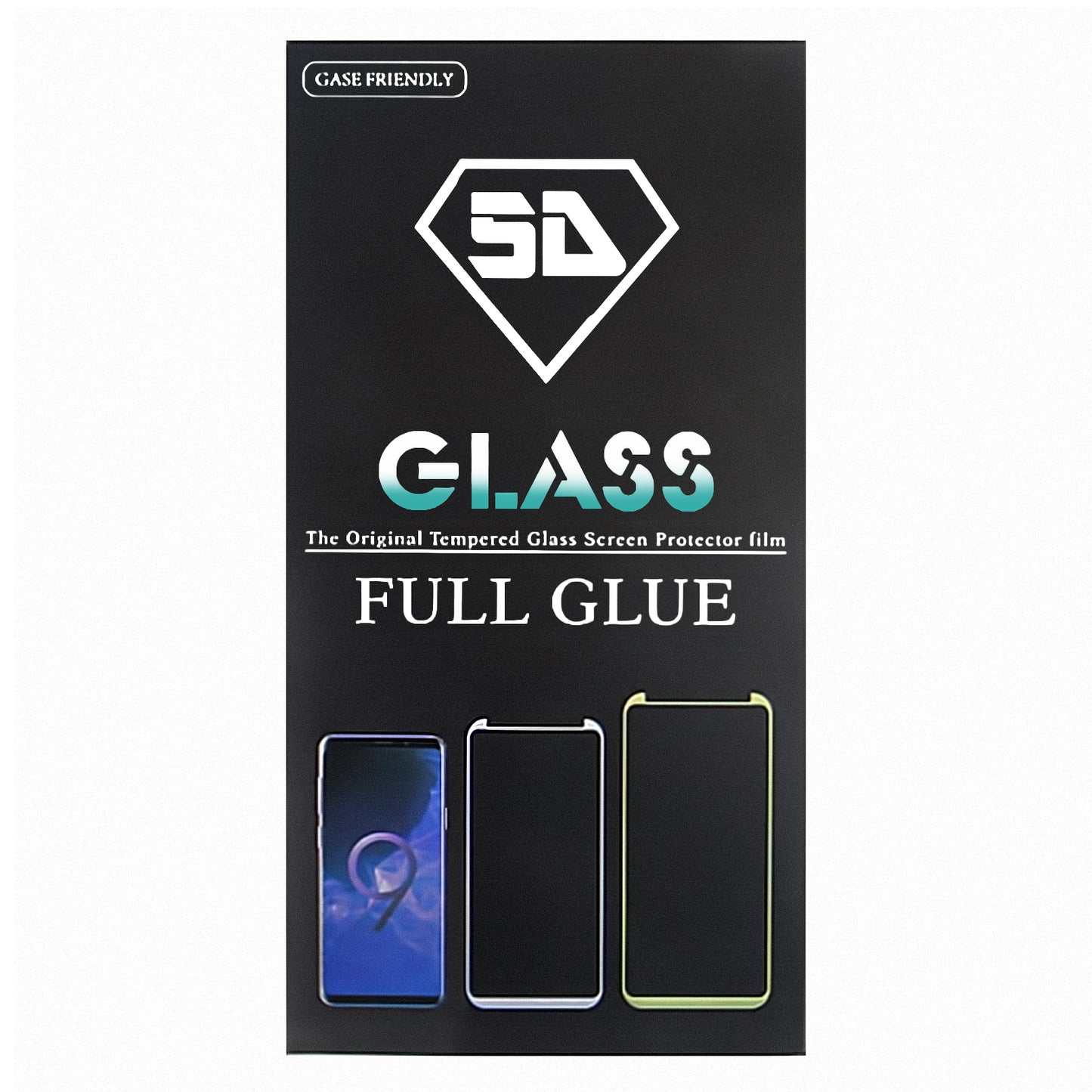 Protector de pantalla OEM para Realme C61, Vidrio blindado, Pegamento completo, 5D, Negro 