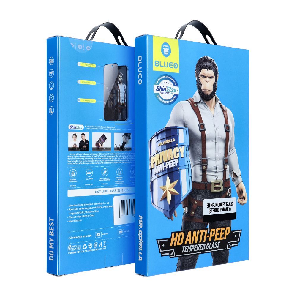 Blueo Privacy Screen Protector for Samsung Galaxy S25 Ultra S938, Tempered Glass, Full Glue, 5D