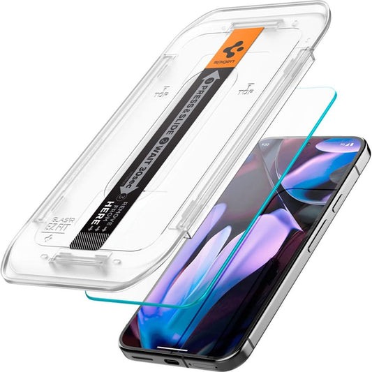 Protector de pantalla Spigen GlastR EZ FIT para Google Pixel 9 Pro XL, Cristal Templado, Full Glue, Set de 2 piezas