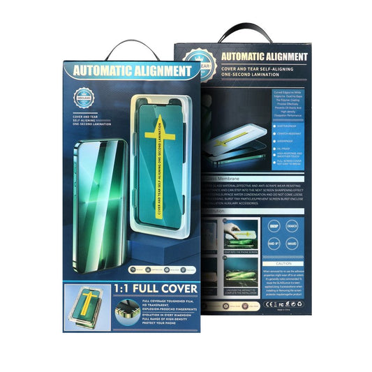 Protector de pantalla OEM con alineación automática para Apple iPhone 11 Pro / XS, vidrio templado, adhesivo completo, 5D, negro