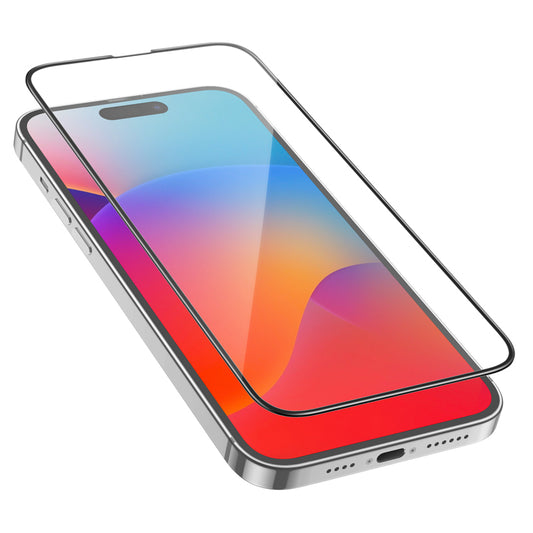 Protector de pantalla HOCO G16 para Apple iPhone 15 Pro Max, Cristal Templado, Full Glue, 5D, Negro.