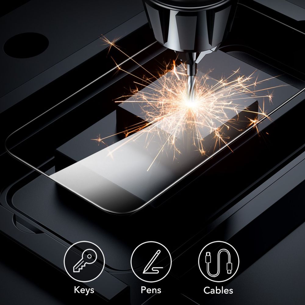 Protector de pantalla ESR para Apple iPhone 16 / 15, Cristal Templado, Full Glue, Set de 2 piezas, Negro