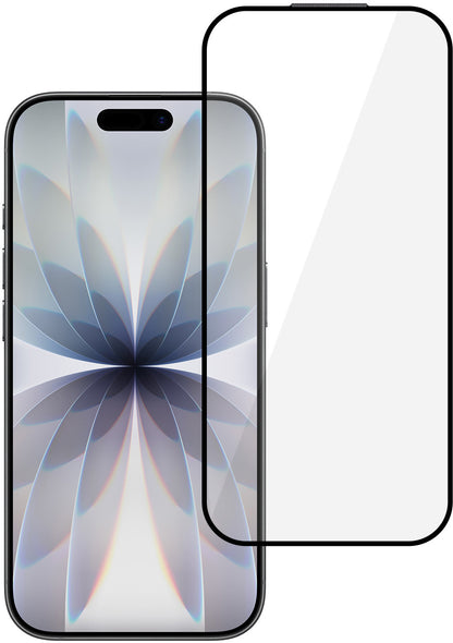 Protector de pantalla Tel Protect 10X HD DLC Diamond Coating para Apple iPhone 17 / 16 Pro, vidrio templado, adhesivo completo, negro