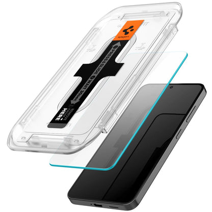 Protector de pantalla Spigen EZ FIT para Samsung Galaxy S25 S931 / S24 S921, Glass Protected, Full Glue, Set 2 piezas 