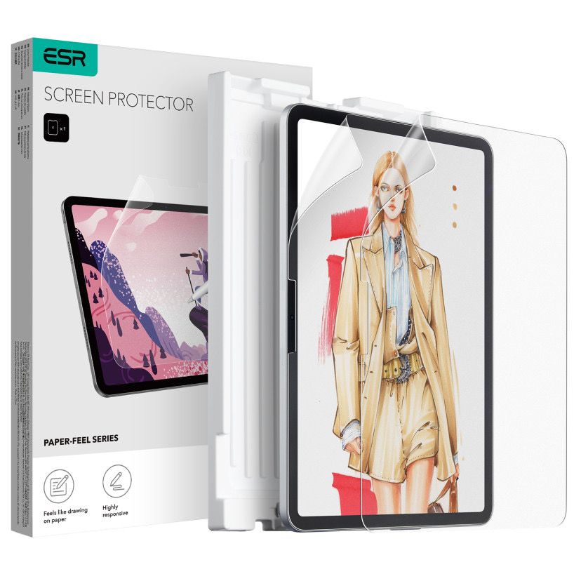 Protector de pantalla mate ESR Paper Feel para Apple iPad Pro 11 (2025) / iPad Pro 11 (2024), plástico, juego de 2 piezas