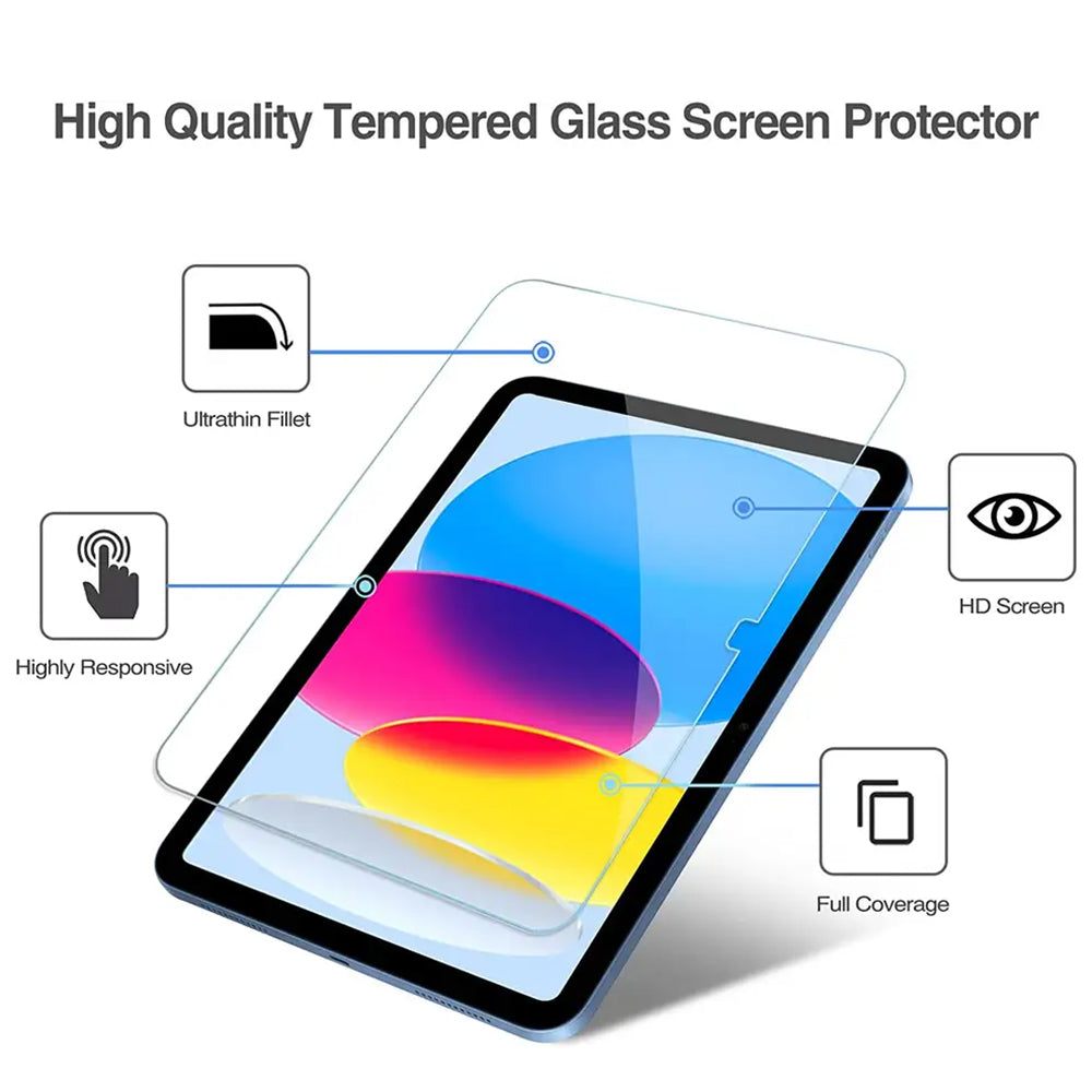 Protector de pantalla Clear Lito Classic para Apple iPad (2025) / (2022), Vidrio templado, Full Glue, 2.5D