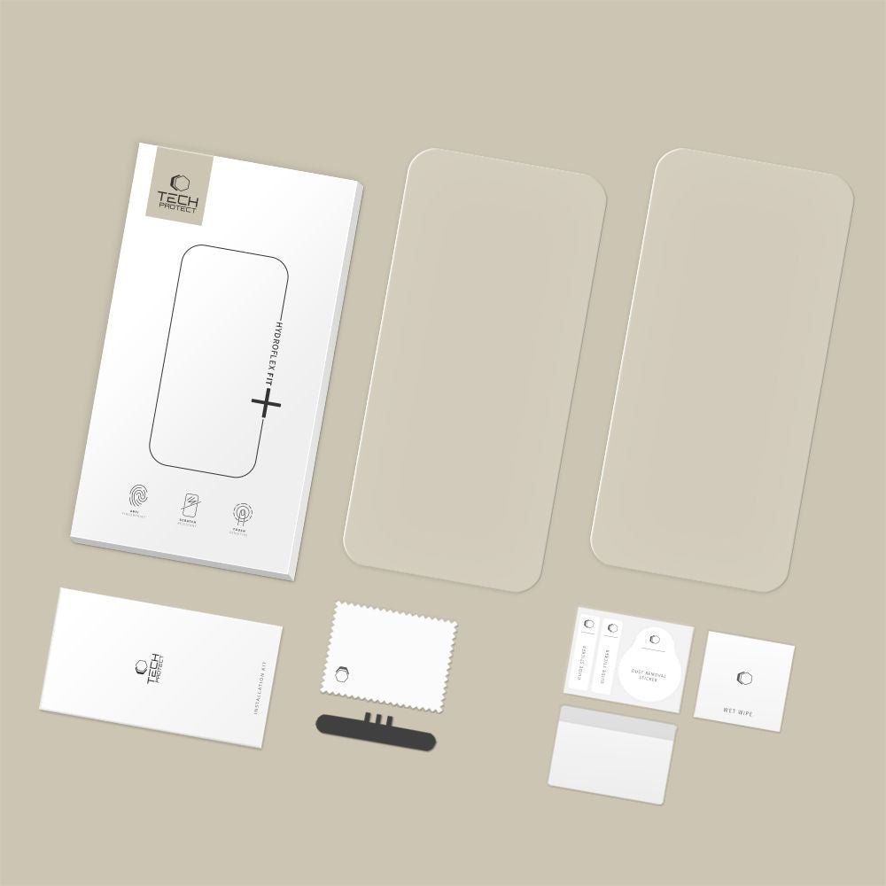 Protector de pantalla Tech-Protect Hydro Flex+ para Xiaomi Poco M8 Pro / Redmi Note 15 Pro+ 5G, Plástico, Set de 2 piezas