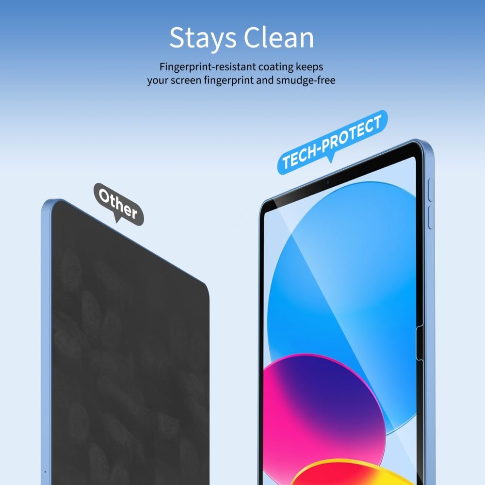 Protector de pantalla Tech-Protect FIT+ para Samsung Galaxy Tab S10 FE+, Cristal Templado, Adhesivo Completo, Set de 2 piezas, 2.5D