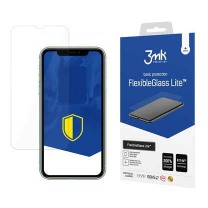 Protector de pantalla 3MK FlexibleGlass Lite para Apple iPhone 11, Vidrio Flexible, Pegamento Completo