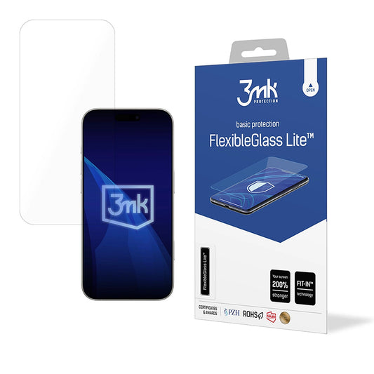 Protector de pantalla 3MK FlexibleGlass Lite para Apple iPhone 17, Cristal Flexible, Full Glue