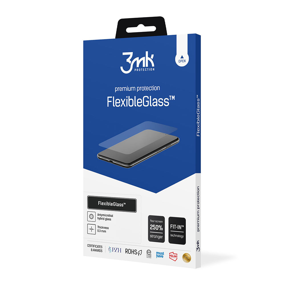 Protector de pantalla 3MK FlexibleGlass para Apple iPhone 16 Pro, Vidrio Flexible, Pegamento Completo