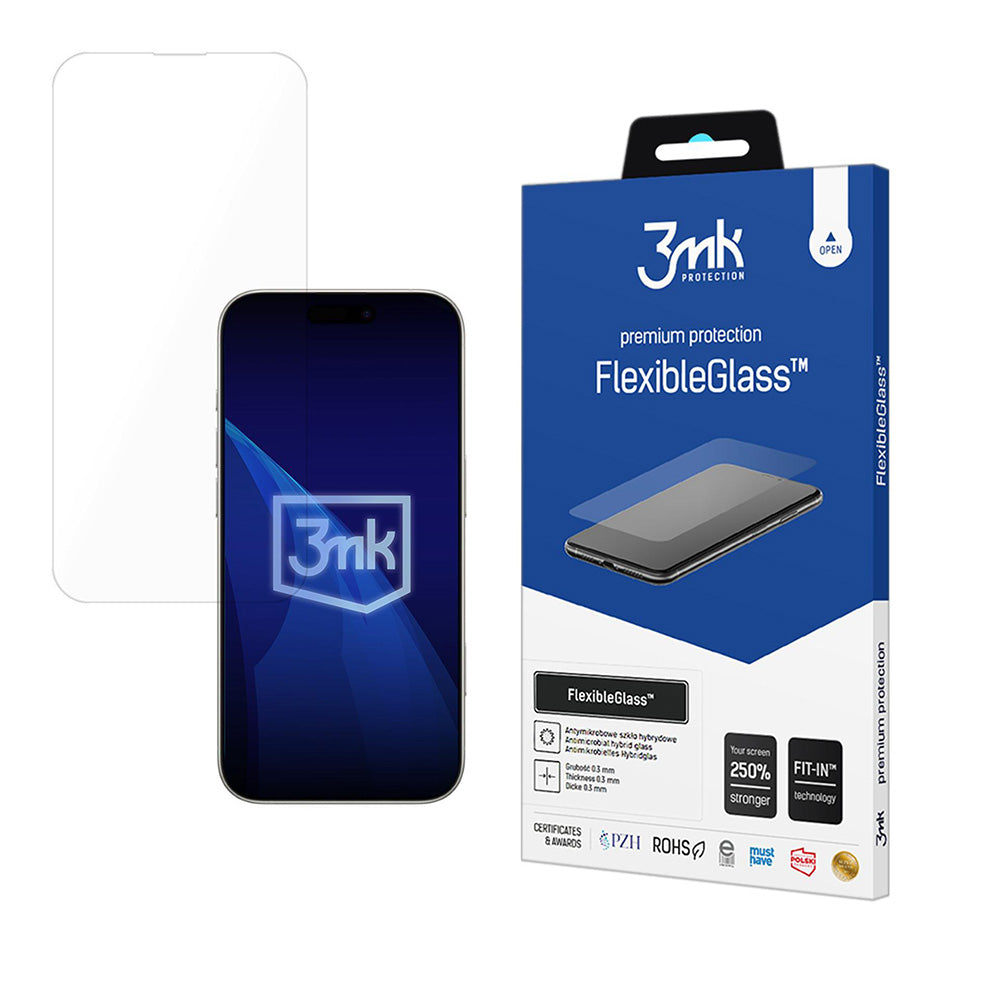 Protector de pantalla 3MK FlexibleGlass para Apple iPhone 17 Air, Cristal Flexible, Full Glue