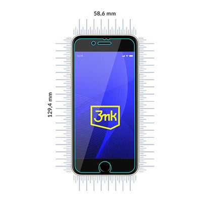 Protector de pantalla 3MK FlexibleGlass para Apple iPhone SE (2022) / SE (2020) / 8 / 7, Vidrio Flexible, Pegamento Completo