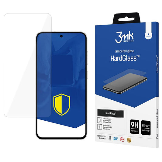 Protector de pantalla 3MK HardGlass para Samsung Galaxy S24 FE S721, Vidrio templado, Pegamento completo
