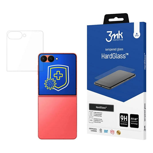 Protector de pantalla 3MK HardGlass para Samsung Galaxy Z Flip7 F766, Vidrio templado, Pegamento completo