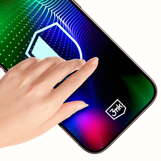 Protector de pantalla 3MK Hardy Ultra para Apple iPhone 17 Pro, Cristal Templado, Full Glue, Negro