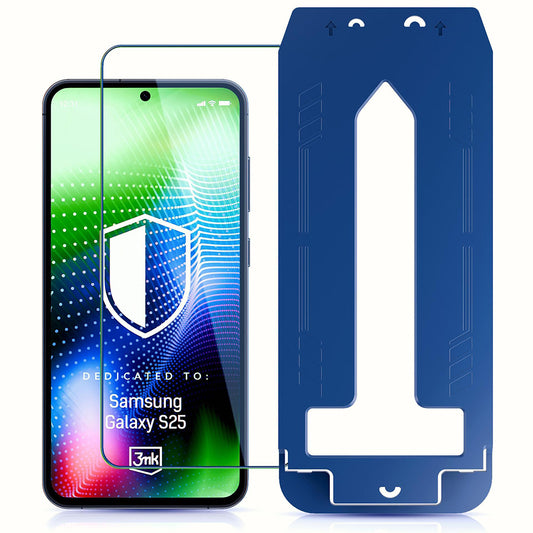 Protector de pantalla 3MK Hardy Ultra para Samsung Galaxy S25 S931, vidrio templado, adhesivo completo, negro