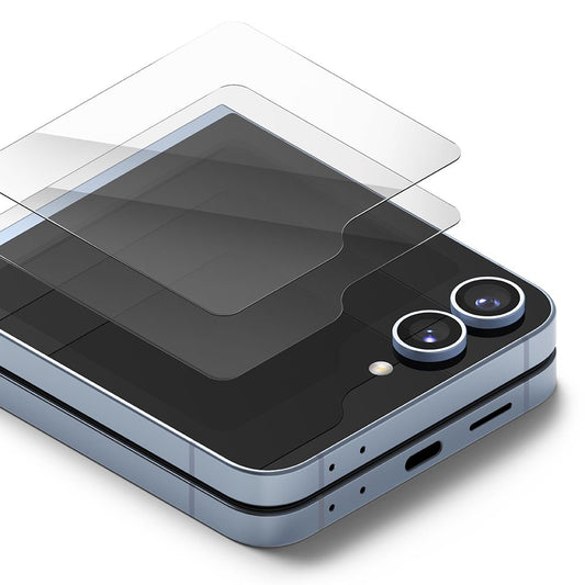 Protector de pantalla exterior Ringke Cover Display para Samsung Galaxy Z Flip6 F741, Cristal Templado, AB Ultra Glue, Set de 2 piezas.