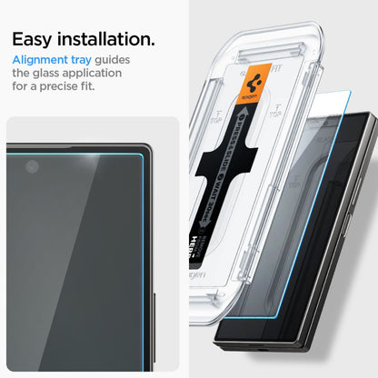 Protector de pantalla Spigen EZ FIT para Samsung Galaxy Z Fold6 F956, Glass Shielded, Full Glue, Set 2 piezas, 2.5D, 2.5D, Pantalla exterior AGL07969 