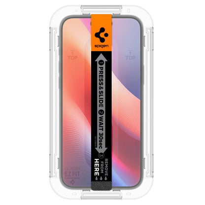 Protector de pantalla Privacy Spigen GlastR EZ FIT para Apple iPhone 16 / 15, Cristal Templado, Adhesivo Completo, Set de 2 piezas AGL06905