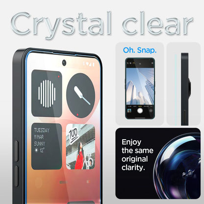 Protector de pantalla Clear Spigen GlastR EZ FIT para Nothing Phone (3a) / Phone (3a) Pro, Cristal Templado, Full Glue AGL09429