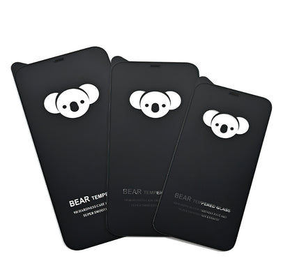 Protector de pantalla Bear HD para Apple iPhone 15 Pro, vidrio templado, adhesivo completo, negro