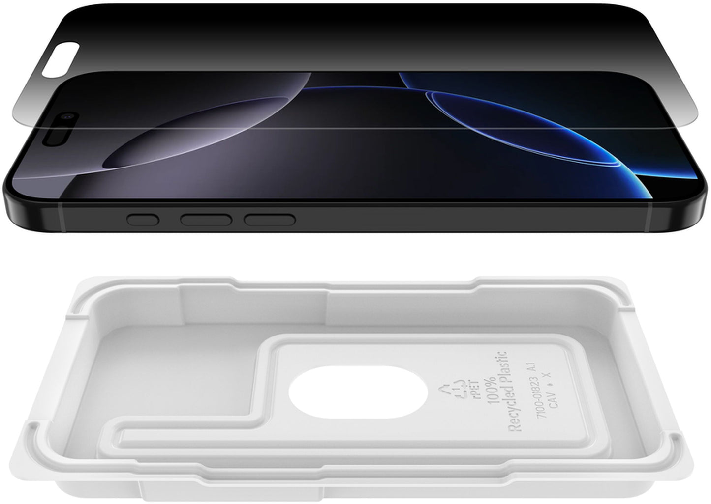 Protector de pantalla Privacy Belkin ScreenForce InvisiGlass para Apple iPhone 16 Pro Max, vidrio templado, adhesivo completo OVA170hq