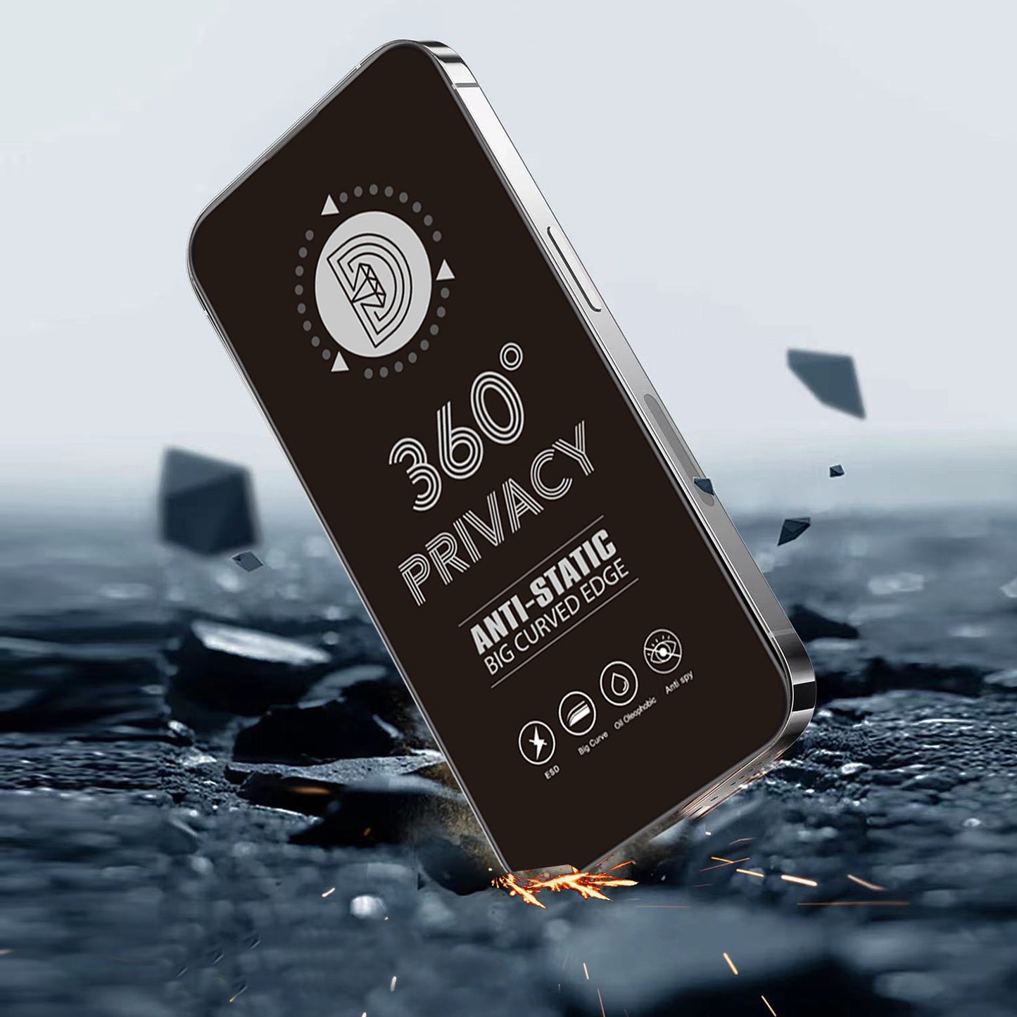 Protector de pantalla Privacy OEM 360 para Samsung Galaxy A37 5G, vidrio templado, adhesivo completo
