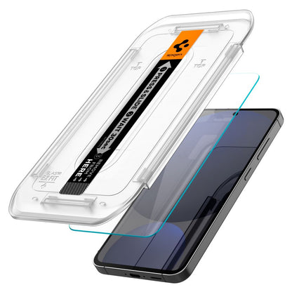 Spigen EZ FIT Protector de Pantalla para Samsung Galaxy S24 FE S721, Cristal Protegido, Pegamento Completo, Set 2 piezas AGL08729 