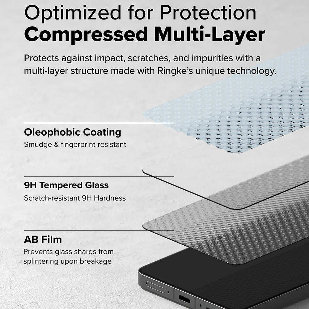 Protector de pantalla Ringke para OnePlus 13R, Cristal Templado, Full Glue, Set de 2 piezas