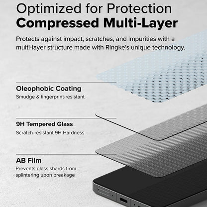 Protector de pantalla Ringke para OnePlus 13R, Cristal Templado, Full Glue, Set de 2 piezas