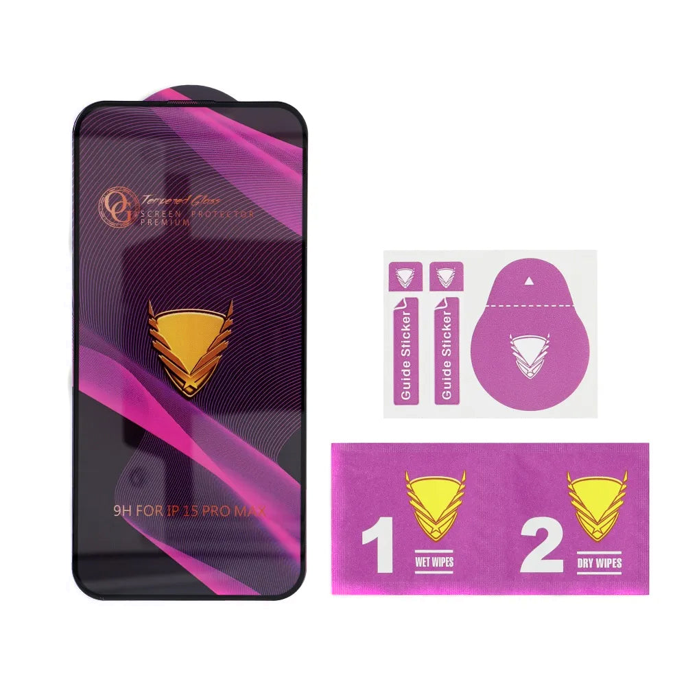 Protector de pantalla OEM OG Premium para Apple iPhone 17 Pro, Cristal Templado, Full Glue, Negro