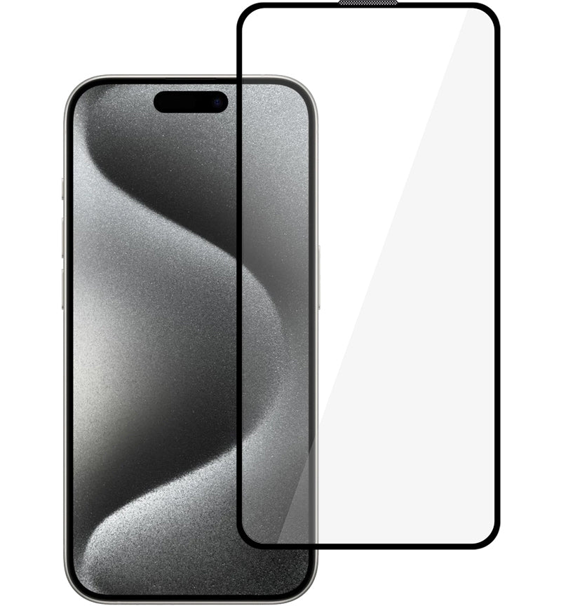 Protector de pantalla Tel Protect 10X HD Plus Titanium para Apple iPhone 17 / 16 Pro, cristal templado, adhesivo completo, negro
