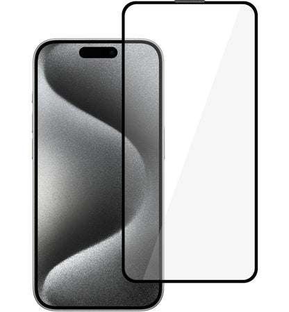 Protector de pantalla Tel Protect 10X HD Plus Titanium para Apple iPhone 17 / 16 Pro, cristal templado, adhesivo completo, negro
