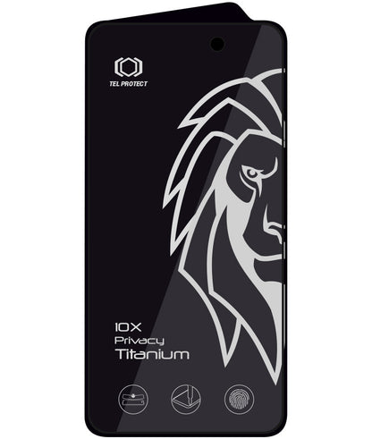 Protector de pantalla Privacy Tel Protect 10X Plus Titanium para Apple iPhone 17 Pro Max, vidrio templado, adhesivo completo