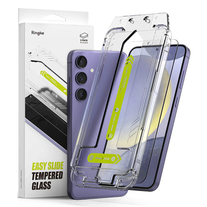 Ringke Easy Slide Protector de Pantalla para Samsung Galaxy S24 S921, Cristal Protegido, Pegamento Completo, Set 2 piezas 