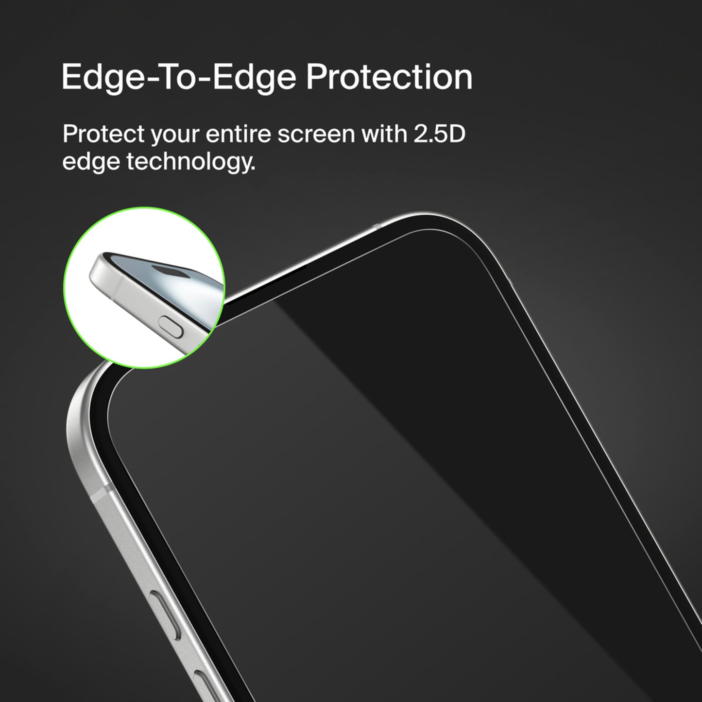 Protector de pantalla Belkin ScreenForce TemperedGlass para Apple iPhone 16 / 15 / 14 Pro, vidrio templado, adhesivo completo OVA135zz