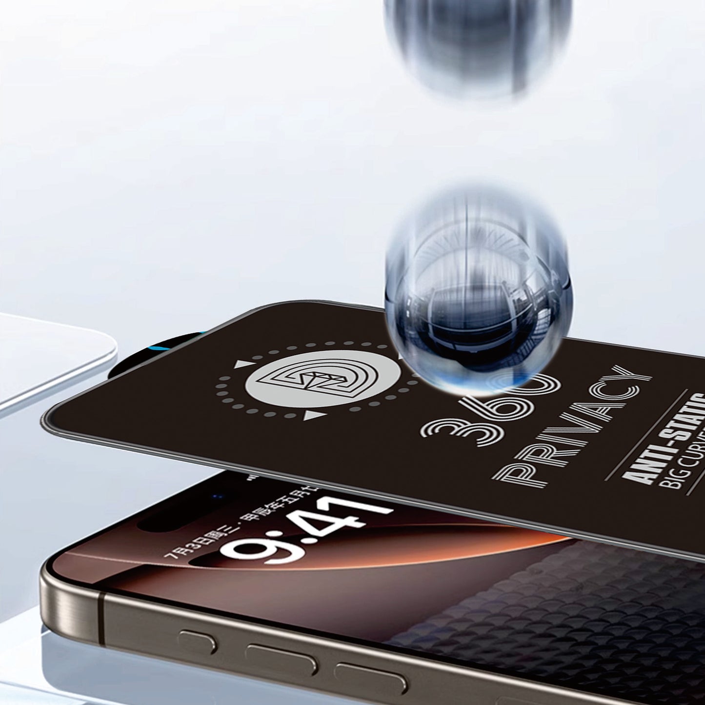 Protector de pantalla Privacy OEM 360 para Samsung Galaxy A37 5G, vidrio templado, adhesivo completo