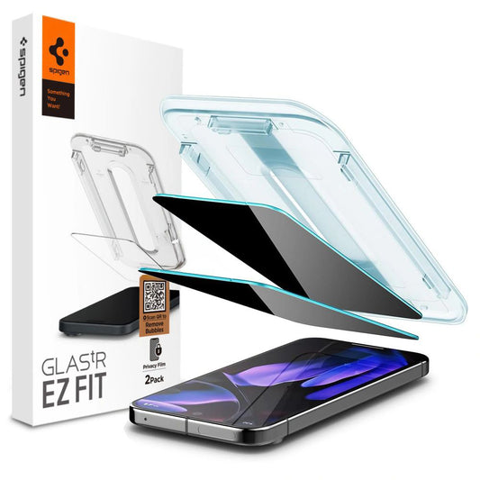 Protector de pantalla Privacy Spigen GlastR EZ FIT para Google Pixel 9 Pro XL, vidrio templado, adhesivo completo, juego de 2 piezas AGL09313