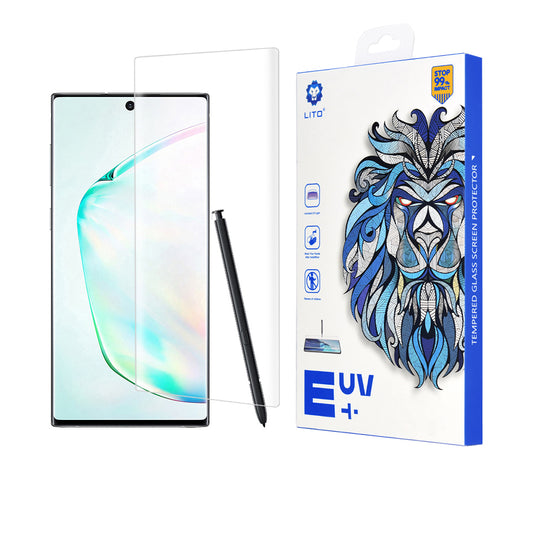 Protector de pantalla Lito para Samsung Galaxy Note 10+ 5G N976 / Note 10+ N975, vidrio templado, pegamento UV, 3D