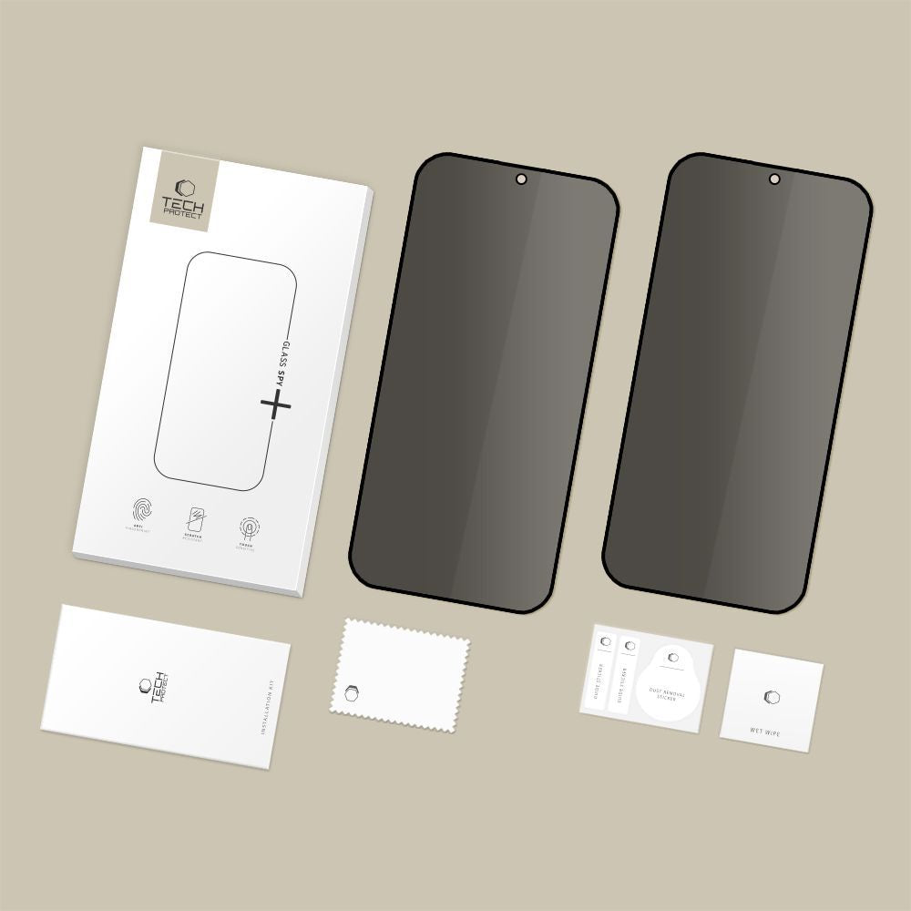 Protector de pantalla Privacy Tech-Protect Spy+ para Samsung Galaxy S26 Plus S947, Cristal Templado, Adhesivo Completo, Set de 2 piezas