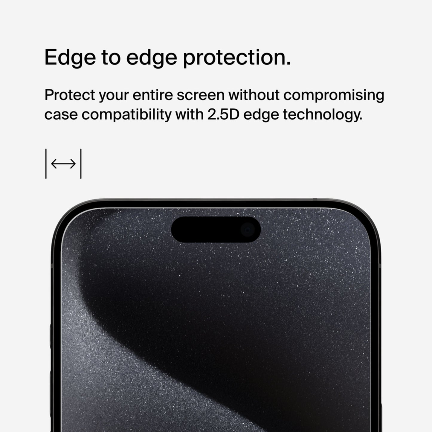 Protector de pantalla Belkin ScreenForce UltraGlass 2 para Apple iPhone 15 Pro Max, Vidrio templado, Full Glue OVA134zz
