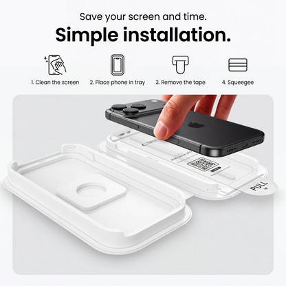 Protector de pantalla Tech-Protect OneTouch para Apple iPhone 18 Pro / 17 Pro, vidrio templado, adhesivo completo, set de 2 piezas